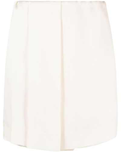 GIA STUDIOS Neutral Double Layered Mini Skirt - Natural