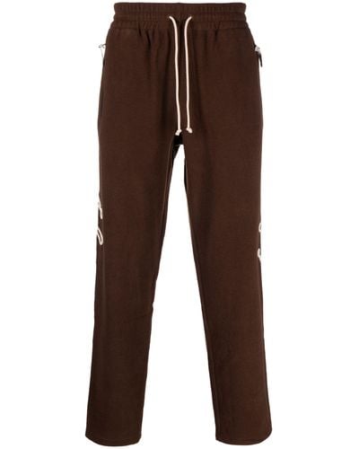 Advisory Board Crystals Embroidered Track Trousers - Brown