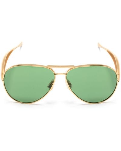 Bottega Veneta Uni Sardine Pilot-frame Sunglasses - Green