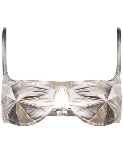 Isa Boulder Silver Underwired Metallic Bikini Top - Women's - Spandex/elastane/polyester/nylon