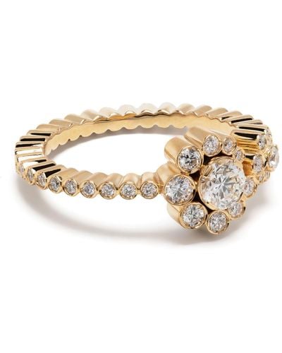 Sophie Bille Brahe 18k Yellow Celestine Fleur Diamond Ring - Women's - Diamond/18k Plated Rhodium - Metallic