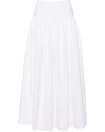 The Row Leddie A-line Cotton Skirt - White