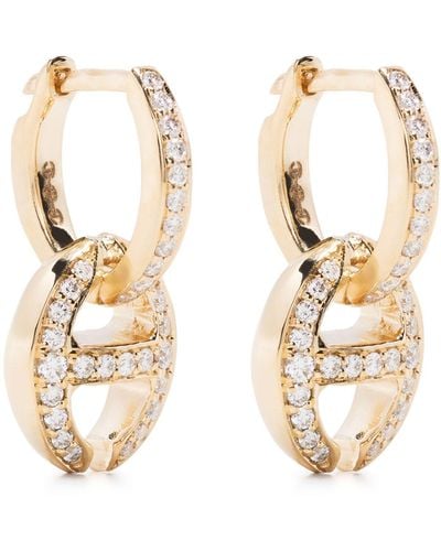 Hoorsenbuhs 18k Yellow Diamond Klaasp huggie Earrings - White
