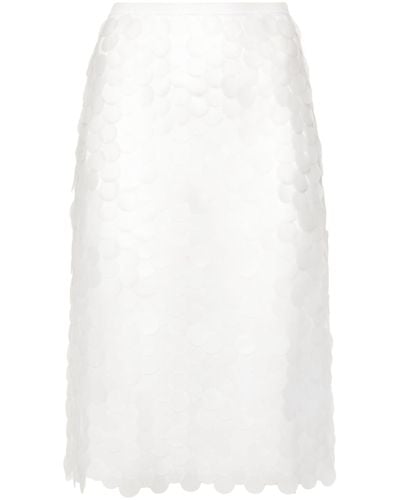 16Arlington Delta Sequinned Midi Skirt - Women's - Nylon/polyurethane - White