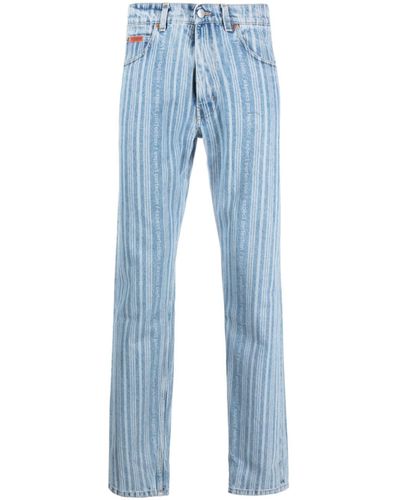 Martine Rose Striped Straight-leg Jeans - Blue