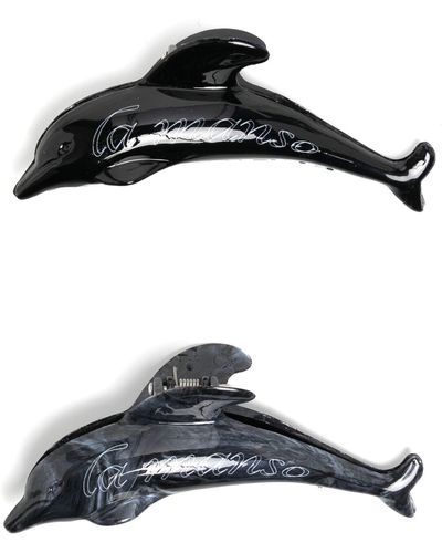 La Manso Praia Dos Moinhos Dolphin Hair Clip Set - Women's - Rubber - Black