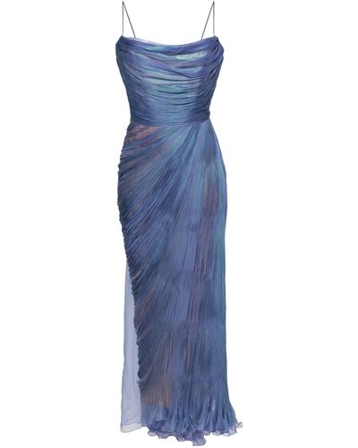 Maria Lucia Hohan Regina Draped Silk Gown - Blue