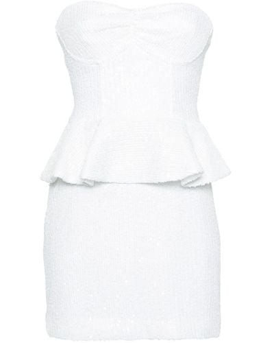 ROTATE BIRGER CHRISTENSEN Strapless Sequined Mini Dress - White