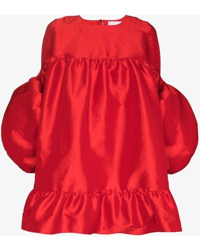 Kika Vargas Gina Pouf-sleeve Dress - Red