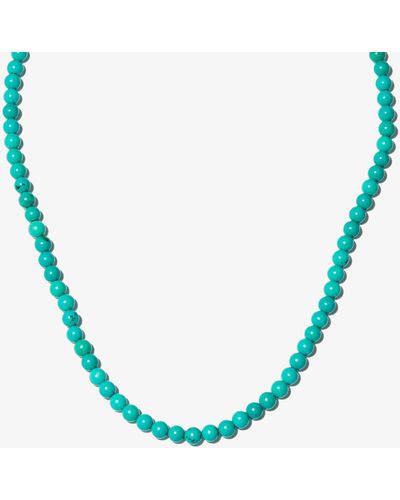 Mateo 14k Yellow Turquoise Beaded Necklace - Blue