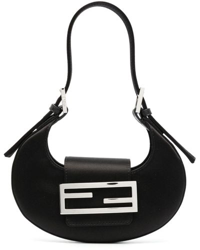 Fendi Cookie Satin Mini Bag - Women's - Fabric - Black