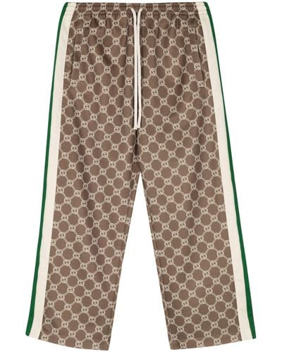 Gucci Interlocking G Snap Button Track Bottoms - Brown