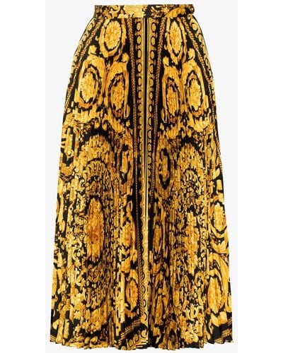 Versace Barocco Pleated Skirt - Metallic