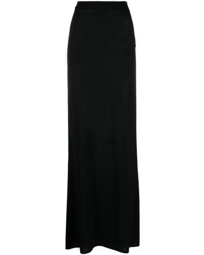 Saint Laurent Asymmetric-hem Maxi Skirt - Black