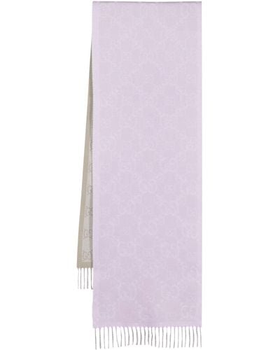 Gucci Intarsia-knit Logo Scarf - Purple