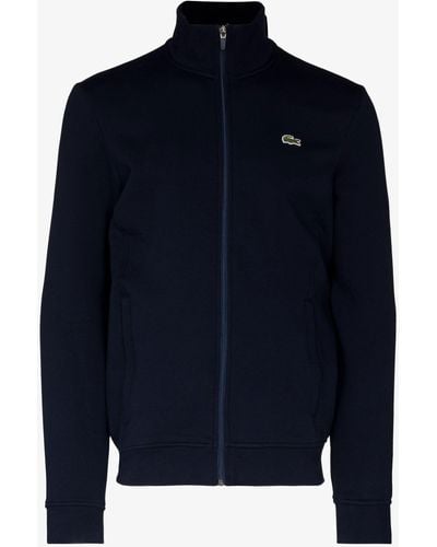 Lacoste Logo Embroidered Zip Tennis Track Jacket - Men's - Cotton/polyester - Blue