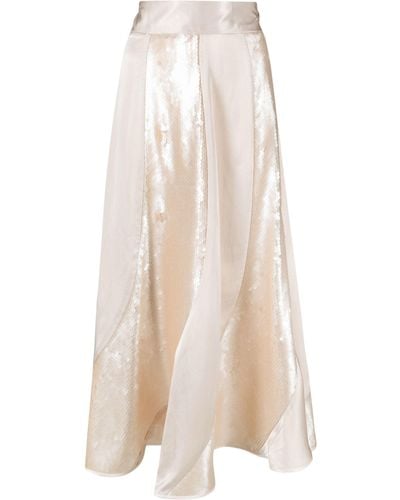 Masterpeace Neutral Sequinned Midi Skirt - Women's - Polyester/viscose - White