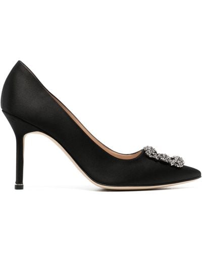 Manolo Blahnik Hangisi 70 Satin Pump - Black