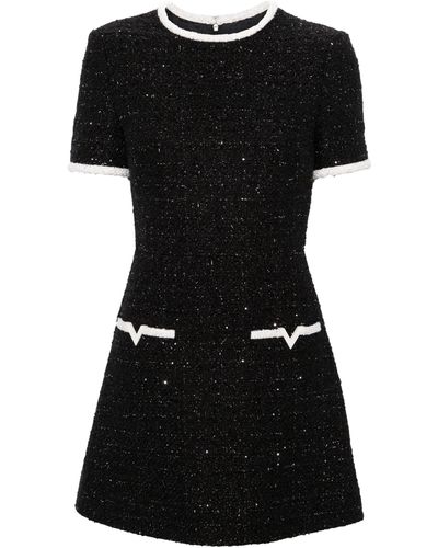 Valentino Garavani Glaze Tweed Mini Dress - Black