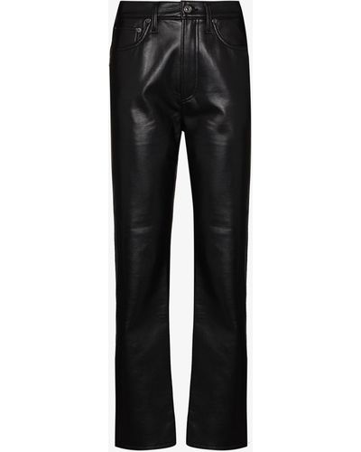 Agolde '90s Pinch Waist Leather Pants - Women's - Recycled Leather/polyester/polyurethane/viscose - Black