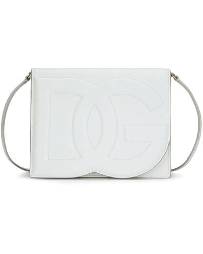 Dolce & Gabbana Dg Logo Leather Cross Body Bag - White