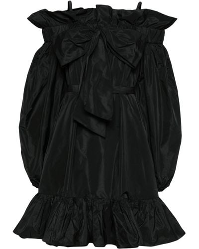 Patou Ruffled Cold-shoulder Mini Dress - Women's - Polyester - Black