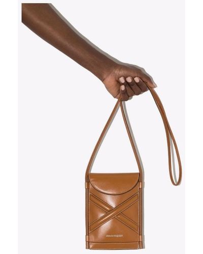 Alexander McQueen Brown The Curve Micro Leather Cross Body Bag