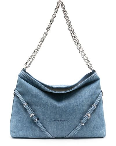 Givenchy Voyou Chain Medium Shoulder Bag - Blue
