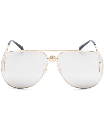 Versace -tone Medusa Pilot-frame Sunglasses - Natural