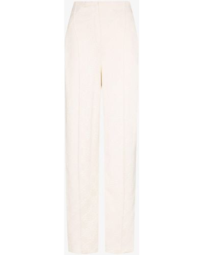 Fendi Ff Karligraphy Wide Leg Trousers - Women's - Cotton/viscose/polyester - Multicolour