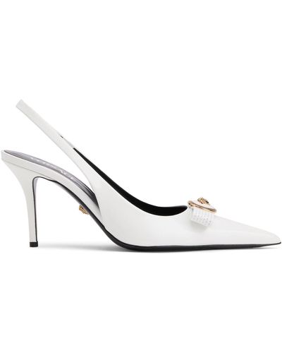 Versace Gianni Ribbon 90 Court Shoes - White