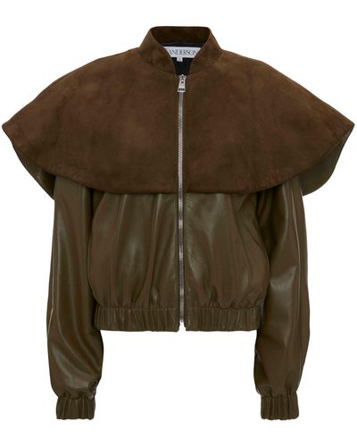 JW Anderson Brown Oversized-collar Bomber Jacket