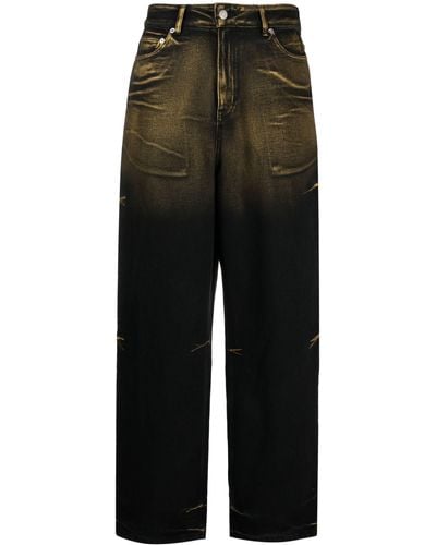we11done Metal Print Straight-leg Jeans - Women's - Polyester/cotton/rayon - Black