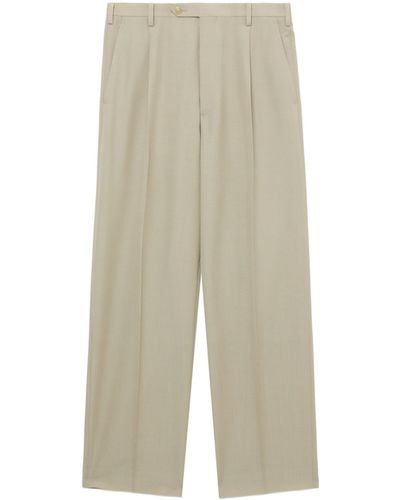 AURALEE Neutral Tropical Tailored Trousers - Natural