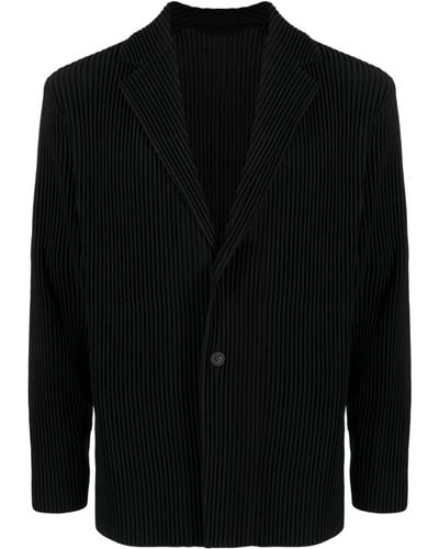 Homme Plissé Issey Miyake Plissé Single-breasted Blazer - Black