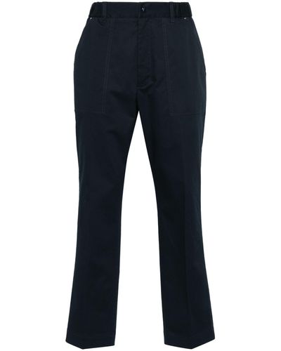 Moncler Garbardine Weave Straight Trousers - Blue