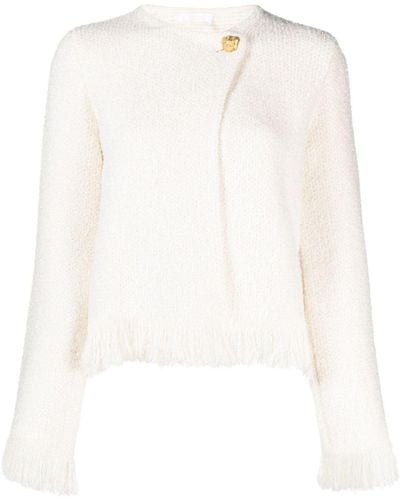 Chloé Wool, Silk, And Cashmere-blend Jacket - White