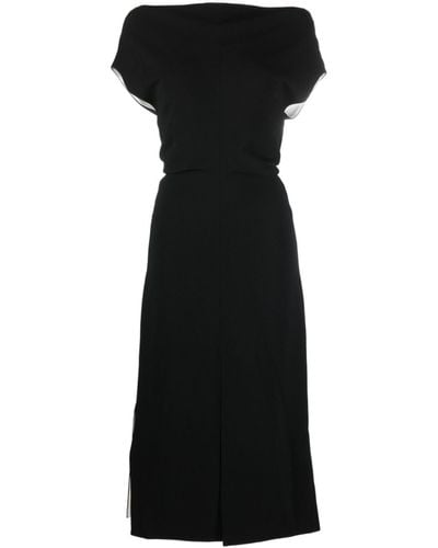 Proenza Schouler Rosa Draped Midi Dress - Black