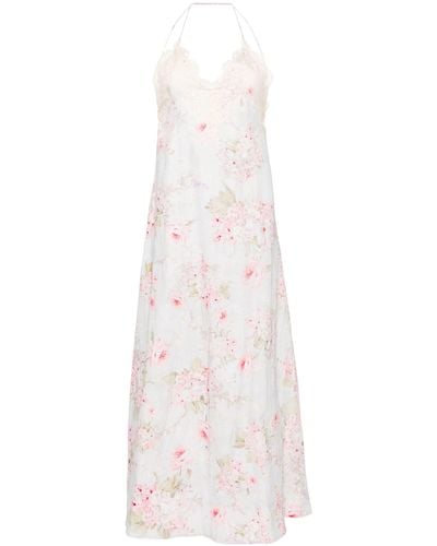 Zimmermann Light Floral Linen Maxi Dress - Women's - Cotton/linen/flax - White