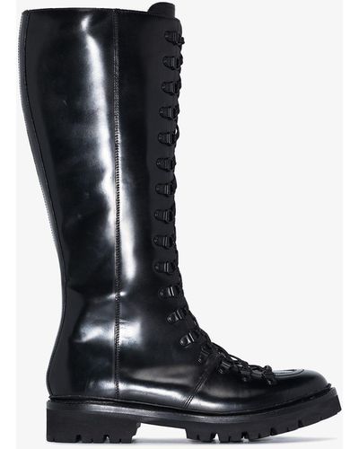 Grenson Black Nanette Knee-high Leather Boots