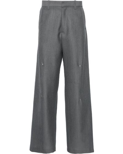 HELIOT EMIL Radial Tailored Trousers - Men's - Mohair/acetate/wool/viscose - Grey