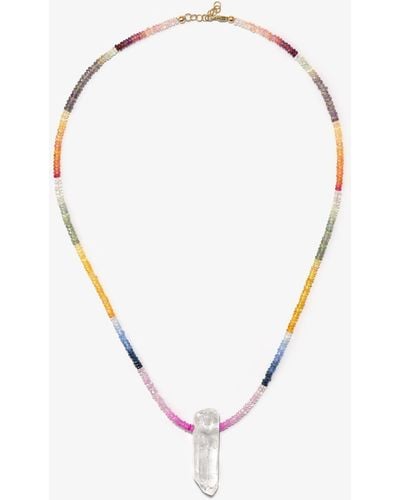Roxanne First 9k Yellow Beaded Sapphire Amulet Necklace - Metallic