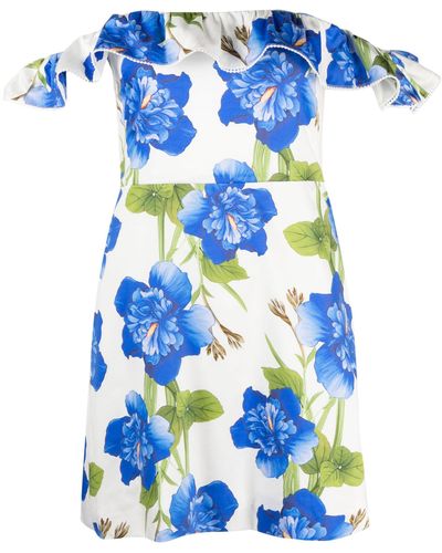 Borgo De Nor Nalani Off-shoulder Cotton Mini Dress - Blue