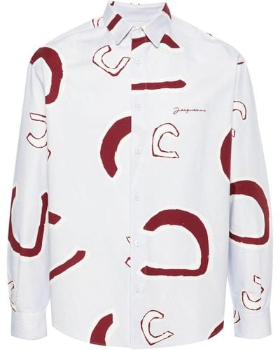 Jacquemus 'simon' Patterned Shirt, - White