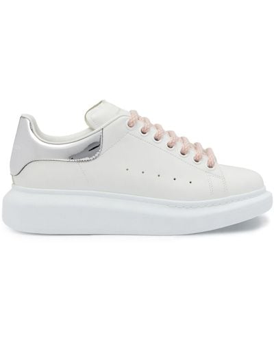 Alexander McQueen Oversized Trainers In White And Silver