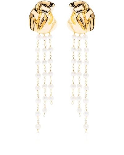 Sterling King -plated Georgia Pearl Drop Earrings - Women's - Brass/pearls - White