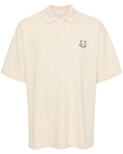 Maison Kitsuné Neutral Fox Head Cotton Polo Shirt - White