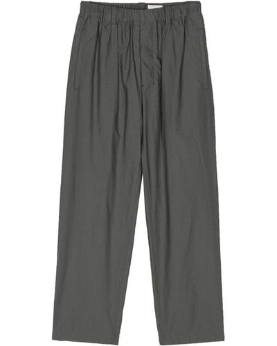 Lemaire Poplin Straight Leg Trousers - Unisex - Cotton/silk - Grey