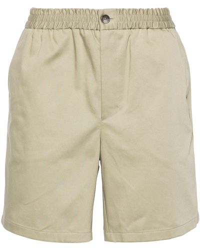 Ami Paris Elasticated-waistband Cotton Shorts - Men's - Cotton/polyester - Natural