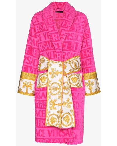 Versace I Love Baroque Cotton Robe - Unisex - Cotton - Pink
